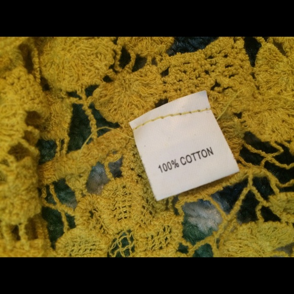 Jolie Moi yellow crochet tank top size S/M - Picture 4 of 4